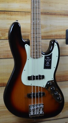 New Fender Player Plus Active Jazz Bass 3 Tone Sunburst w/Soft Case