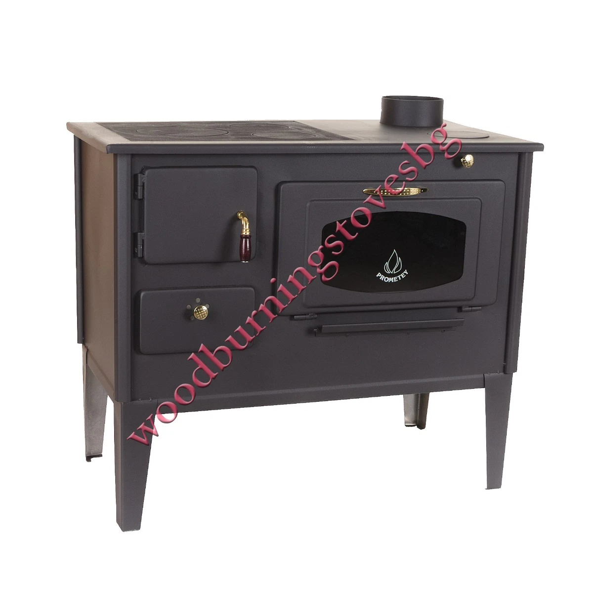 Cooking Woodburning Stove Oven 1/2 Cast Iron Top Glass Cooker Prometey 7 kw  | eBay