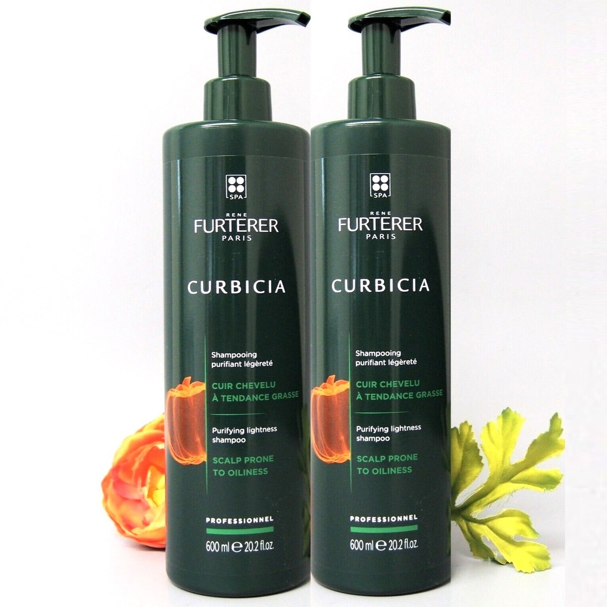Rene Furterer CURBICIA シャンプー 600ml×2本 2 Pack- Rene Furterer Curbicia Purifying Lightness Shampoo 600ml