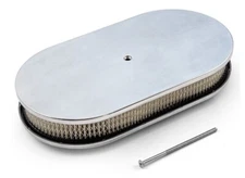 15'' x 2'' Oval Smooth Top Carb Air Cleaner Set Polished E40044P