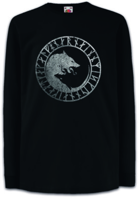 Urban Backwoods Geri And Freki Long Sleeve T-Shirt – Premium Cotton, Norse Design, Regular Fit