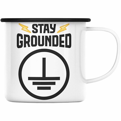 Trendation - Elektriker Emaille Tasse Spruch Sprüche Männer Geschenk Lustig Gadg
