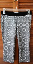 SOFFE CAPRIS Low Rise Elastic Waistband Dance Workout Gray  White Girls XL 16