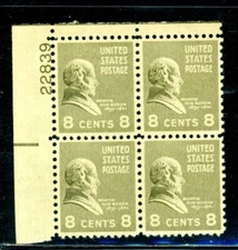 US Scott # 813 - MNH - Plate # Block of 4 Stamps    (30-C233)