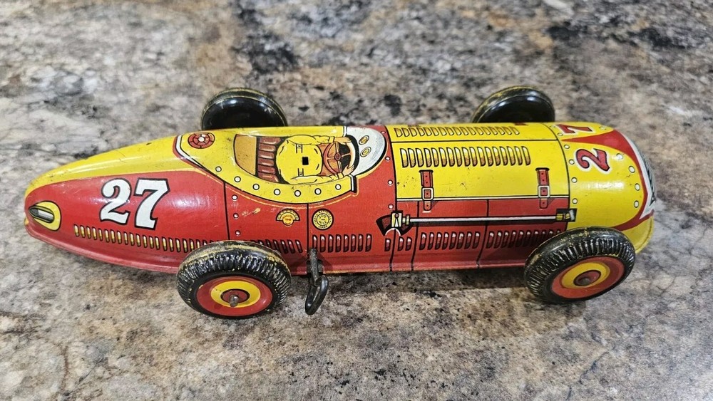Vintage Marx Tin Litho Wind Up No. 27 Indy Race Car