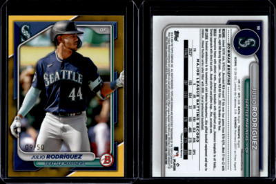 2024 Bowman Baseball Base Gold Border Julio Rodriguez /50