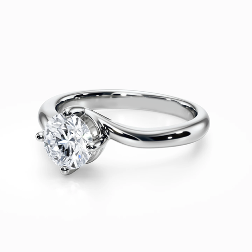 Gold Diamond Ring Round Cut IGI Certified Lab Created 14K White 1.50 Carat - Picture 5 of 15
