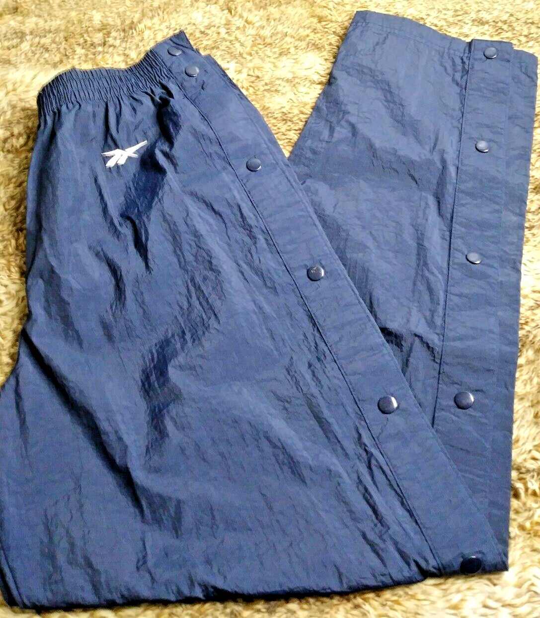 Vintage REEBOK Nylon Break Away Track Pants Navy Blue Men's Size L