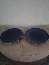 Denby, Arc, Blue, Dinner Plate, 27cm X 2