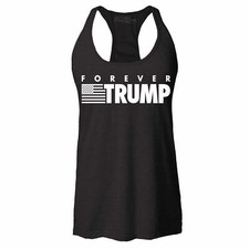 Forever Trump Racerback Tank Top Re-Elect Trump 2024 Keep America Great Flag Tee