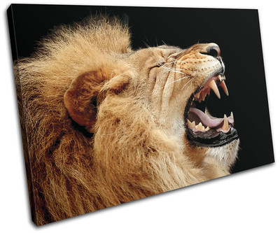Lion Roar Wild Animals SINGLE Leinwand Wand Kunst Bild drucken