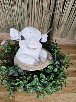 Süßes   Schaf Lamm Lämchen  im Hut  12x12x16cm Weiß Shabby Clayre & Eef