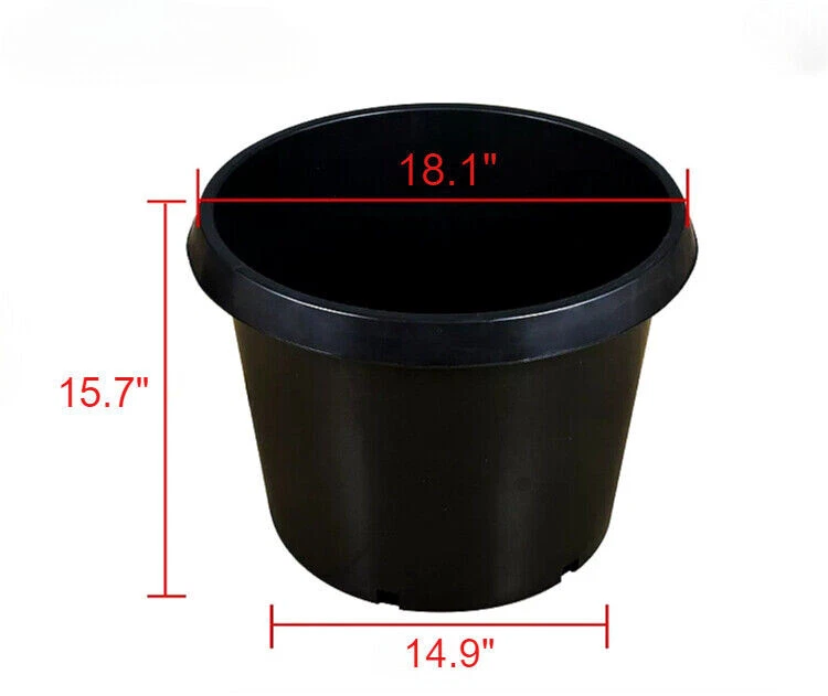 15 Gallon Plastic Garden Plant Flower Pot Planter Nursery Pots ( Set of 10 )