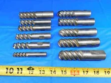 LOT OF 11 HSS SQUARE / BALL NOSE END MILLS 1/2, 3/4, 1" CUTTING DIAMETERS