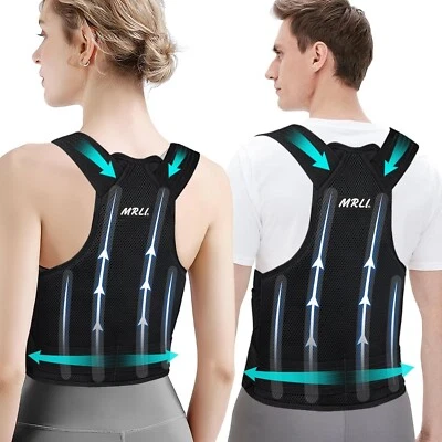 MRLI NEOPRENE MAGNETIC POSTURE CORRECTOR BAD BACK LUMBAR SHOULDER SUPPORT BELT BRACE