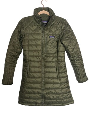 Patagonia RARE Radalie Parka Jacket Puffer Green Quilted Recycled