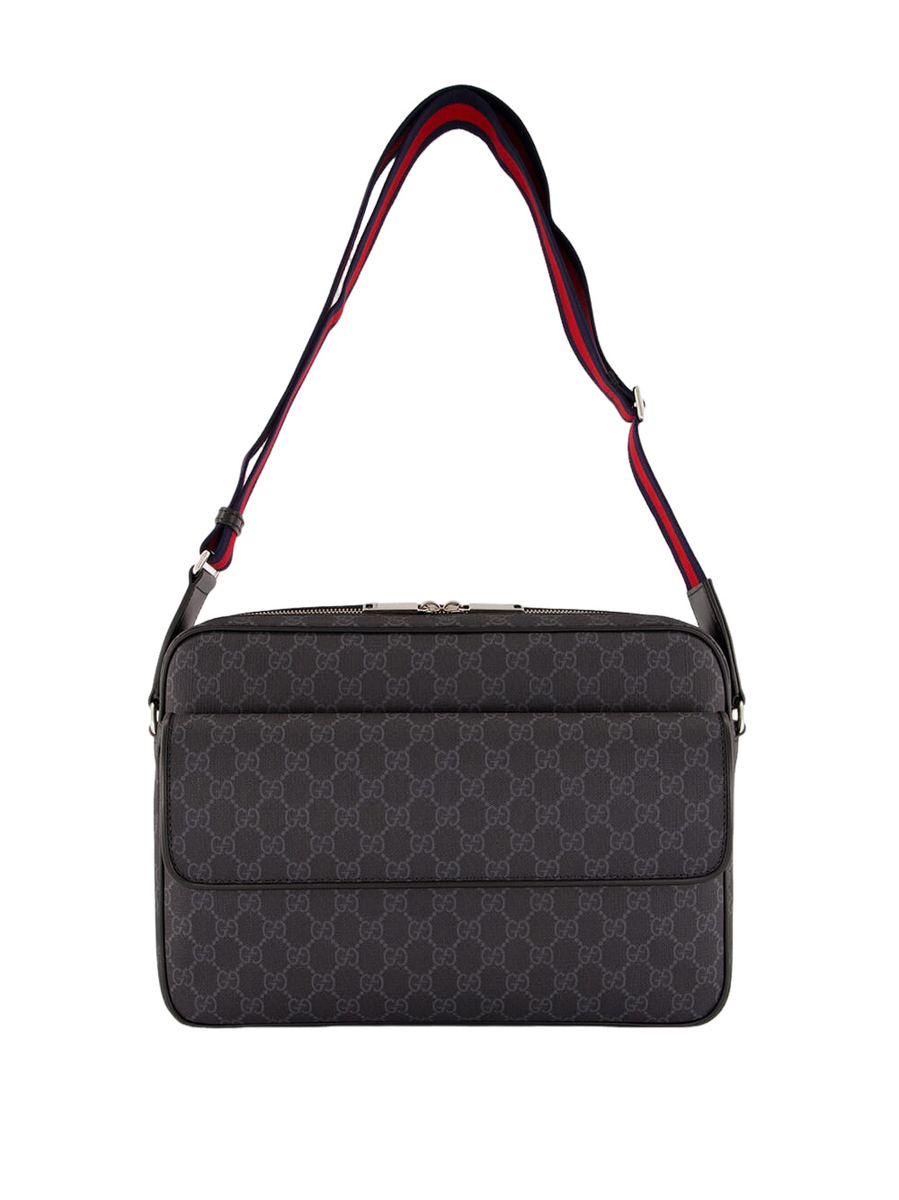 GUCCI Black GG Canvas Messenger Bag New & Authentic | eBay
