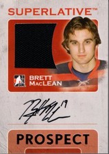 2007-08 ITG Superlative Prospects Jerseys Silver #SPBM Brett MacLean Auto Jersey