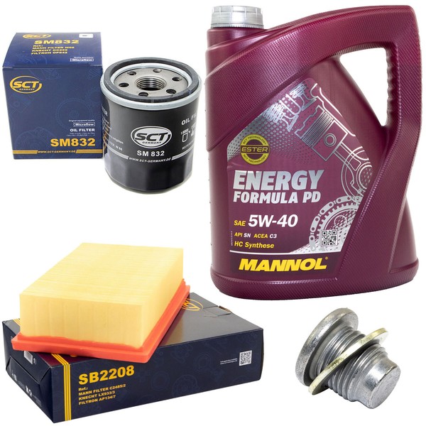 MotoröL Filter Set 5W40 5 Liter + ÖLablassschraube FüR Renault Clio III Modus-image