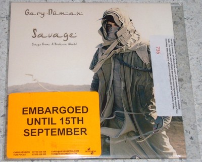 Gary Numan Savage nummerierte PROMO CD (Factory Sealed)