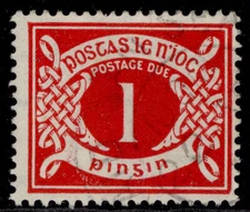 IRELAND GVI SG D6, 1d carmine, FINE USED.