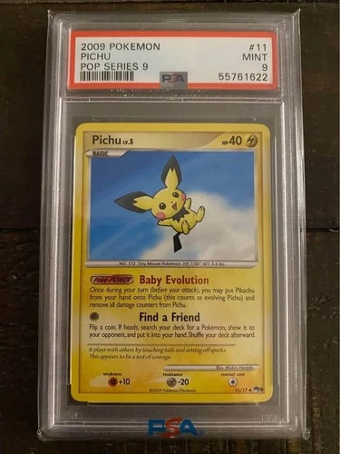 Pokemon 2009 POP Series 9 Pichu Promo #11/17 PSA 9 POP 14