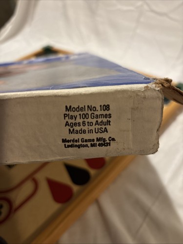 Vintage Carrom Wooden Game Board Table Set Model 108 USA Backgammon Checkers - Picture 11 of 12