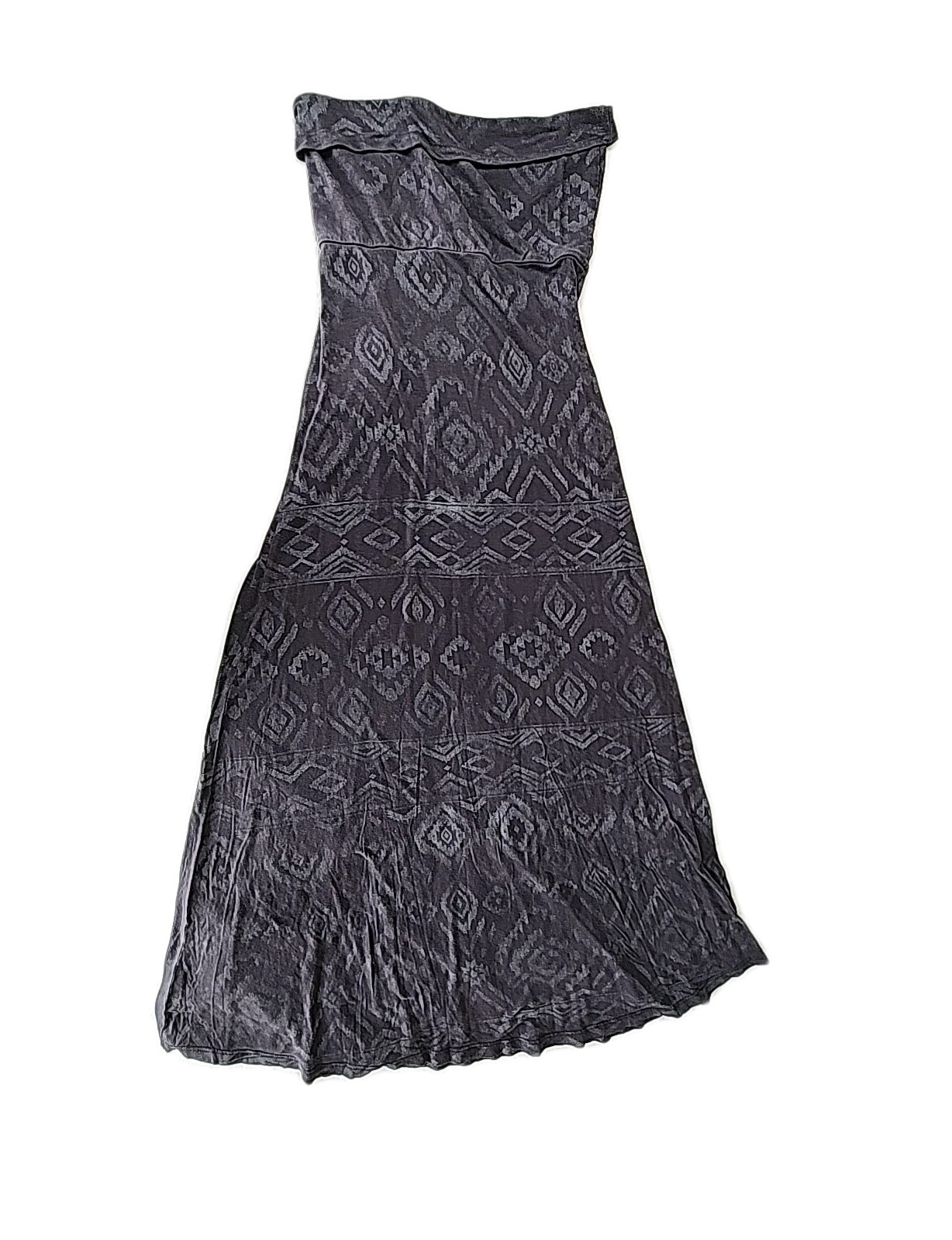Billabong Women's Medium Strapless Knit Midi Dress/Maxi Skirt Gray Aztec Print