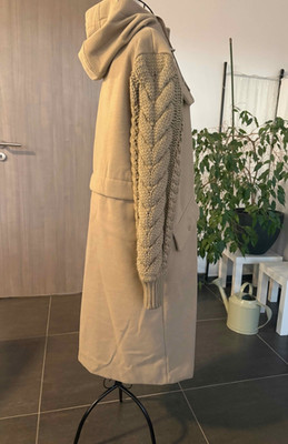 Navahoo Knit Babe Damen Mantel Jacke  lang Sand Beige Gr.L 42