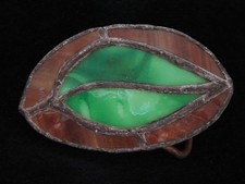 OA15160 VINTAGE 1970s STAINGLASS DESIGN ART/FASHION HIPPIE BELT BUCKLE
