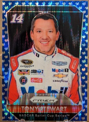 2016 Prizm Blue Flag Wave SP 8/99 Tony Stewart