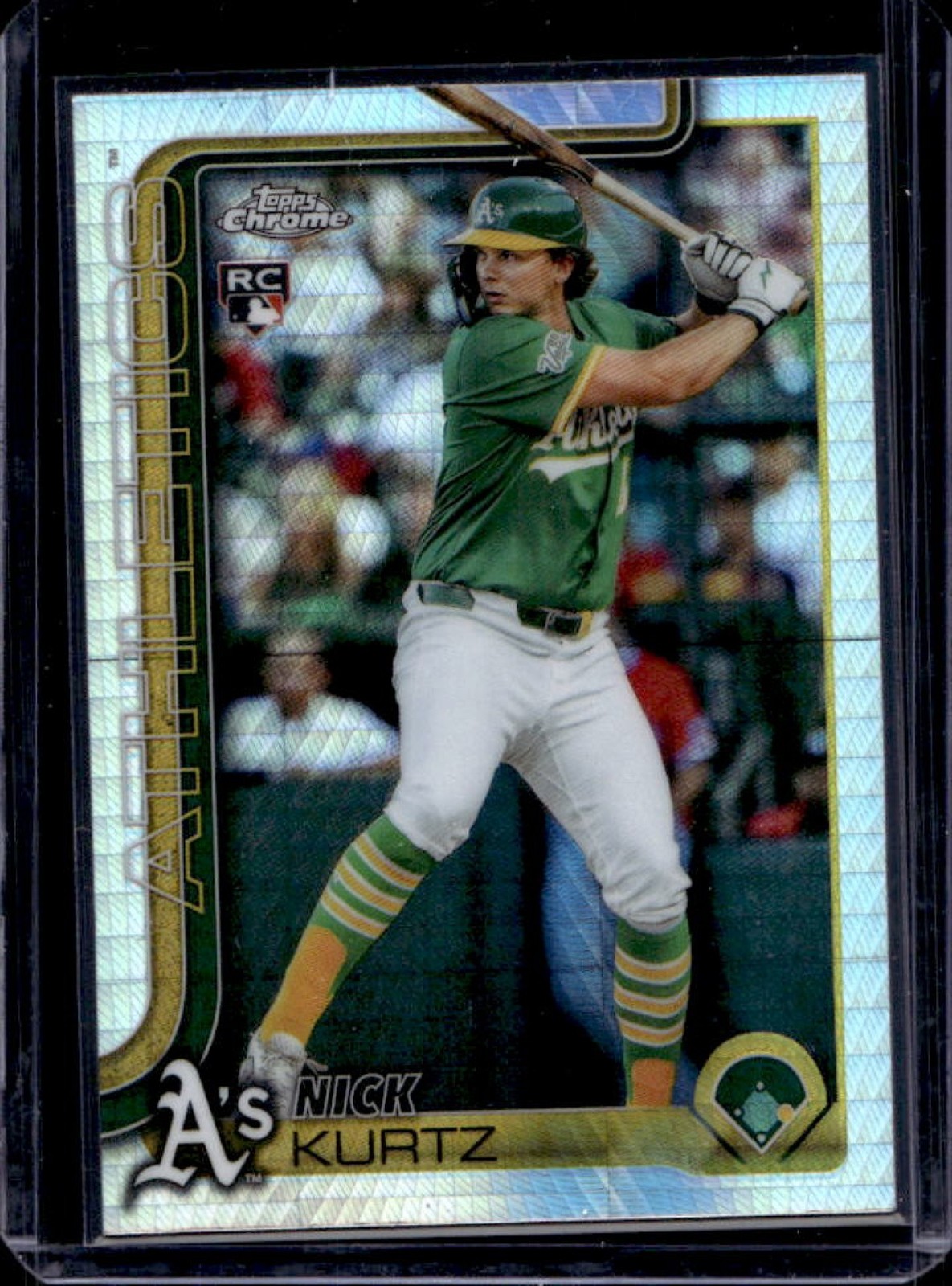 2025 Topps Chrome Update Nick Kurtz RC Prism Refractor Rookie #USC178 Athletics
