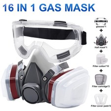 16 in 1 Full Face 6200 Gas Mask Respirator Anti-Impact Safety Goggles
