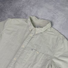 Quicksilver Men's Button-Down Short Sleeve Shirt Regular Fit Beige Size M