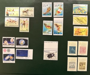 Barbados Stamps MNH 6 Complete Sets Race Horse, Sports, Space, Insects, Postal