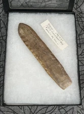 Eden Flint Blade 7 in Arrowhead Spear Point Knife Knapped Stone Display