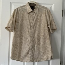  Camicia M&S (Autografo) UOMO Beige Lusso Tessuto Europeo 100% Cotone, Taglia XL