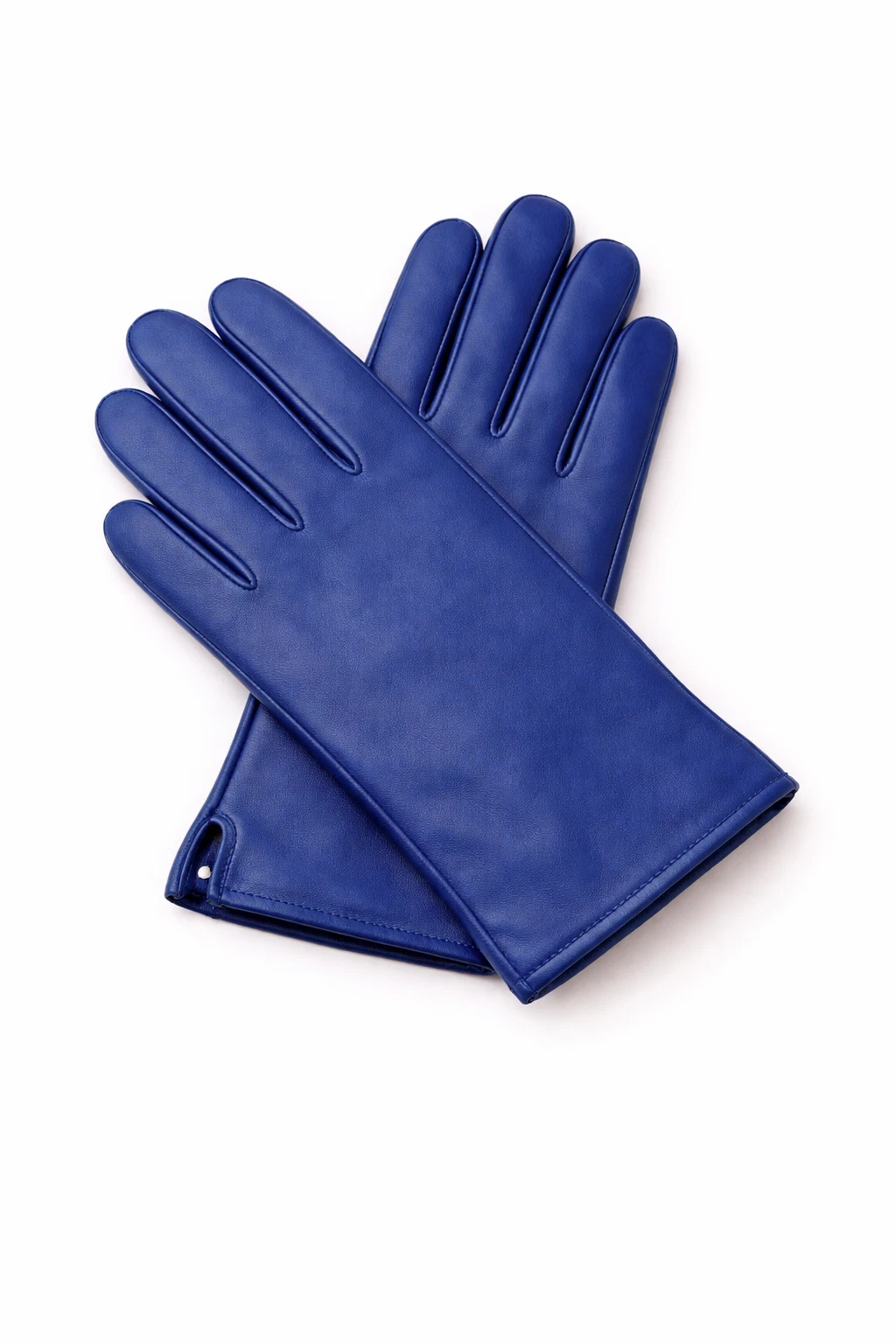Fownes Women's Casual Wrist Length Winter Gloves Size 6.5 Blue Leather Lined