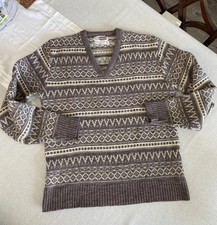 STETSON Virgin Wool Fair Isle Nordic Sweater Size XL / L Made In USA
