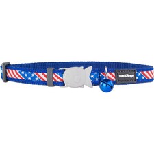 Cat Collar Red Dingo US FLAG 20-32 Cm Blue