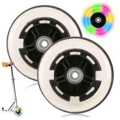 2 x 100 mm leuchtende Scooter Ersatzräder Polyurethan Kugellager