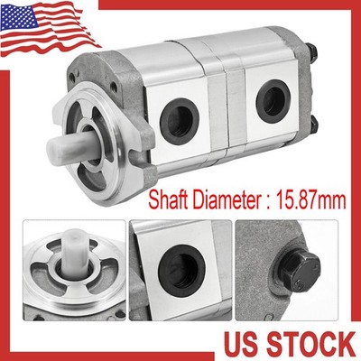 HGP33AF66R Shaft 15.87mm For Hydraulic Tandem Double Gear Pump Replacement US