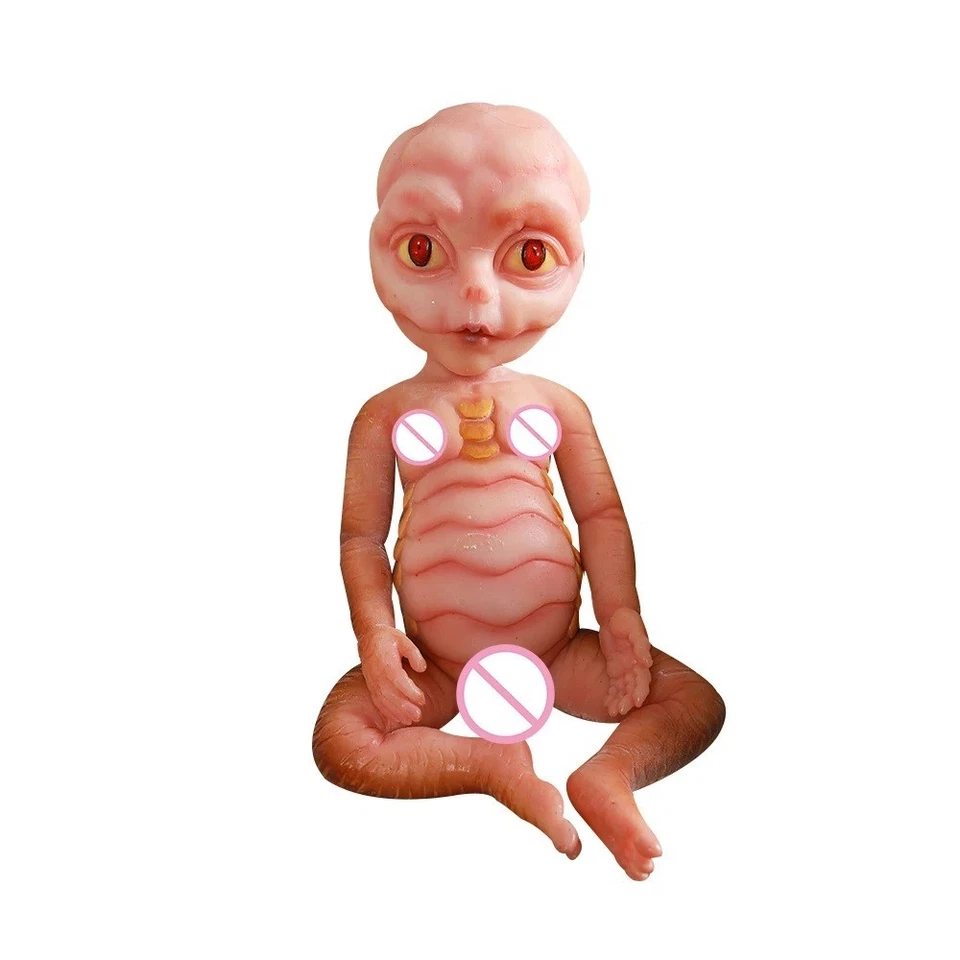 35cm Reborn Baby Doll Full Body Soft Silicone Heterotypic Dolls Boy Ugly Alien - Image 3 of 4