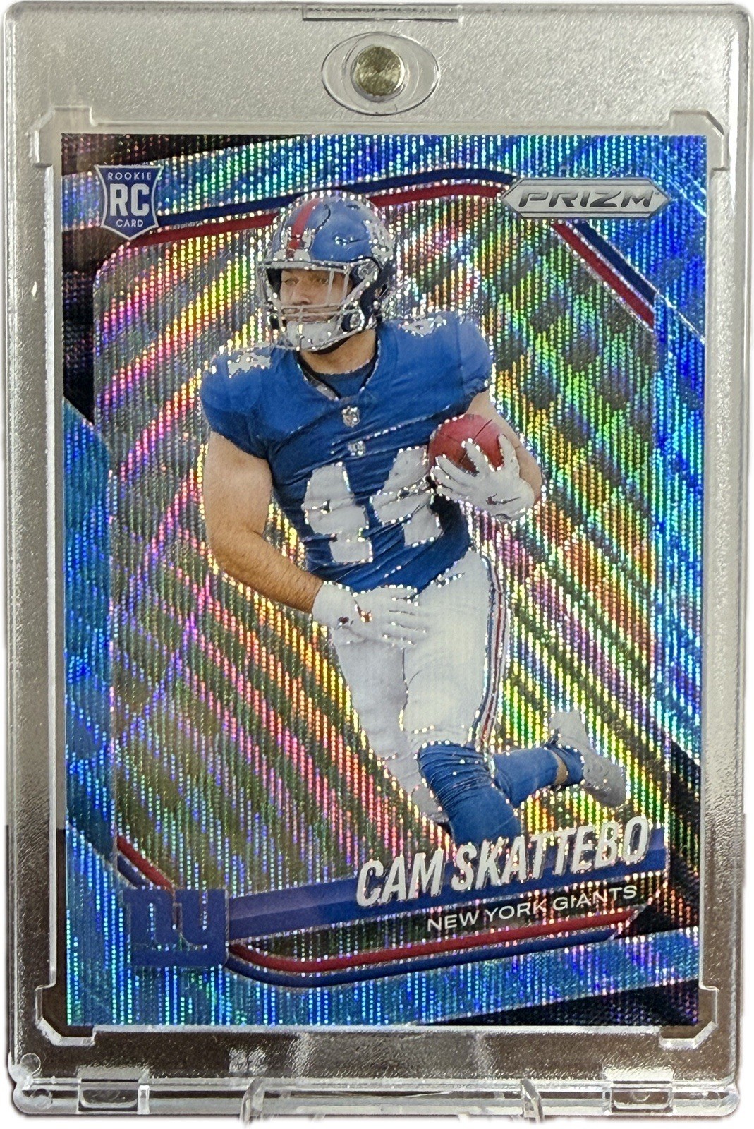 Panini 2025 Prizm Cam Skattebo RC Blue Wave Prizm /230 #363 Giants NFL