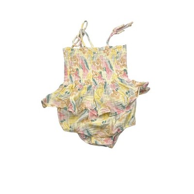 Angel Dear Paris Bouquet Skirted Smocked Bubble Romper