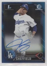 2016 Bowman Draft Chrome Pick Blue Refractor 60/150 Jordan Sheffield Auto s3g