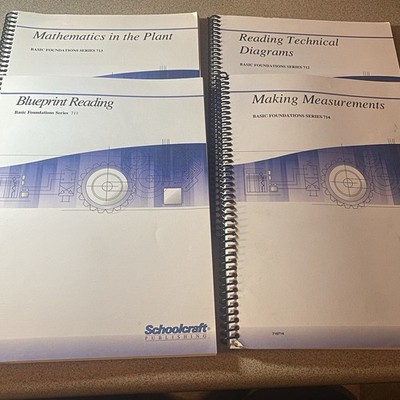 Schoolcraft Basic Foundations 711-714 Blueprint Reading Math Measurement 4 Book