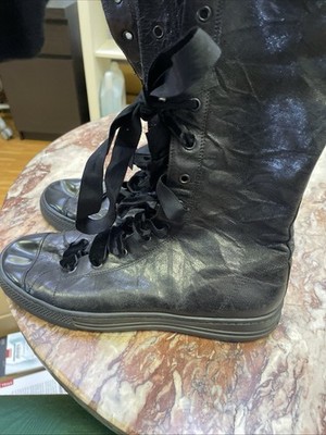 Rundholz Boots schwarzes Nappaleder Gr. 39