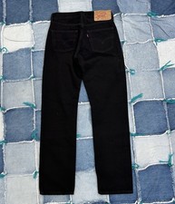 Vintage Levi’s 501 Black Denim Jeans USA Made Deadstock 28x30 Button Fly