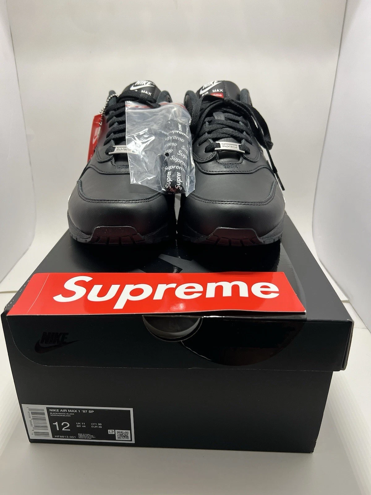 Nike Air Max 1 Supreme noir blanc taille 12